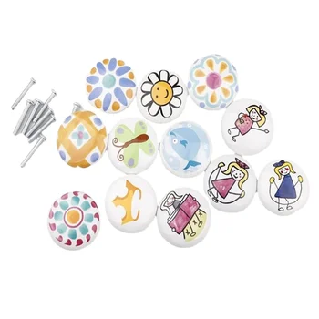 1 бр. сладки бебешки скандинавските единични керамични кръгли копчета, аксесоари за врати дръжка за кухня, градина, модерен дръжка за шкаф с винт мебели