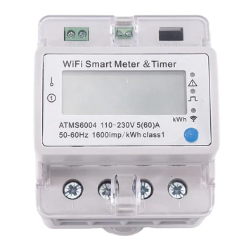 ATMS6004 Din Rail WIFI Smart Meter Брояч на енергия Smart Wifi Meter Интелигентен таймер 4P Sasha WIFI дистанционно управление
