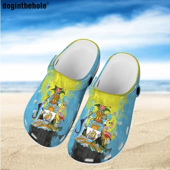 Doginthehole Багамский Флаг, Артистичен Дизайн, Пещера Обувки за Жените, Нови Летни Чехли, Мъжки Улични Плажни Блатистата Сандали, Градински Обувки с Дупки