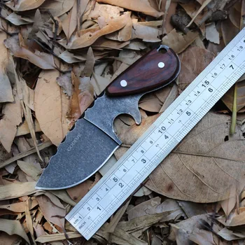 GODFUR Изискана права дръжка за нож, дърво, камък, нож за измиване, ловен нож, за къмпинг, за оцеляване, тактически ножове, преносим инструмент