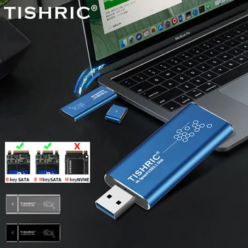 TISHRIC M2-USB адаптер SSD устройство Корпус M. 2 NGFF-USB3.0 B-Ключ B + M-Ключ M. 2 SATA Протокол на Външен твърд диск Калъф за 2230 2242
