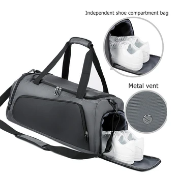 Водоустойчив Оксфорд спортна чанта за фитнес зала, мъжки Дамски чанта за фитнес, пътна чанта за туризъм, къмпинг, йога, спортна чанта с отделение за обувки