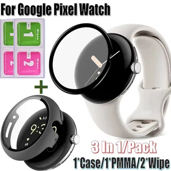 Гривна Рамка за часа Bezel за Google Pixel Watch аксесоари Каишка Защитно фолио за Екрана PMMA Калъф за Google Pixel Watch Case