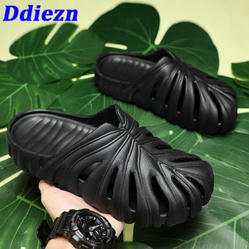 Домашни чехли, дамски мъжки домашни обувки, 2023 г., меки летни джапанки от ЕВА за двойки, женски плажни модни улични дамски джапанки