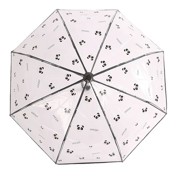Креативен чадър с пандой, прозрачен чадър от дъжд, ветрозащитный чадър Paragua, милото животно, автоматичен чадър Parapluie, прозрачен
