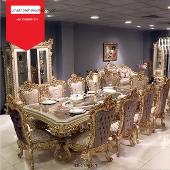 Маси и столове от масивно дърво във френския дворец, оригинална дърворезба, цвете изкуство, европейската луксозна ресторанная мебели