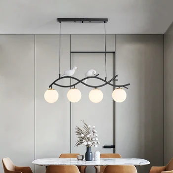 Модерна метална led полилей с лъжичка от молекулно стъкло, окачен тавана лампа за дневна, трапезария, кухня, спалня, декориране на дома
