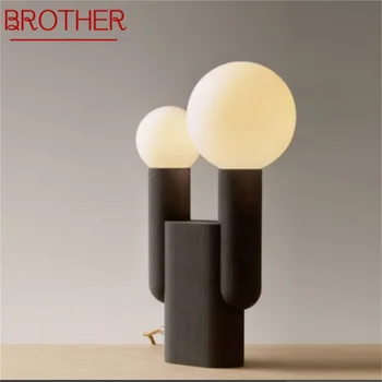 Настолна лампа BROTHER Nordic Creative сив цвят с модерен дизайн, десктоп осветление за дома прикроватного украса