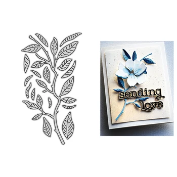 Нов Magnolia Leaf Branch Занаятите 2023 Метални режещи печати за scrapbooking и производство на пощенски картички 