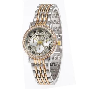 Нови Модни ежедневни дамски часовници е от неръждаема стомана, кварцов часовник с кристали, Римски ръчен часовник Relogio Feminino, подарък