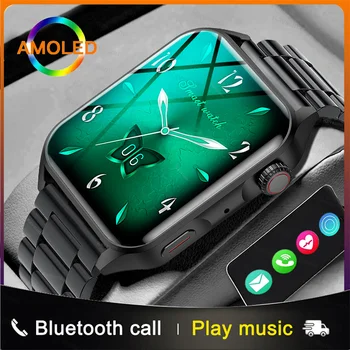 Новите умни часовници с NFC за мъже и жени, AMOLED екран, Bluetooth, музикален разговор, сърдечната честота, спортни смарт часовник с потребителски циферблат, умни часовници за Android и ios
