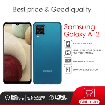 Оригинален Отключени Samsung Galaxy A12 A125F A125U Отключени Android GPS 15 W 13.0 MP LCD дисплей 6,2 