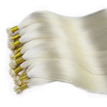 Пепеляво-Блондинистые Директни Естествени Европейска Коса Ръчна Изработка За Изграждане На I Tip, Микро-Перли, Кератиновое Натрупване На Човешка Коса За Жени