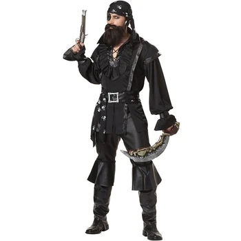 Пиратски костюми за жени, мъже, възрастни, костюм на капитан Джак Спароу на Хелоуин, Карибски Пирати, комплект дрехи за cosplay