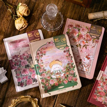 Серия Adele's Rose Manor в Бележник с твърди корици, хубава илюстрация на страница оцветяване, красив дневник, Студентски дневния ред Бележника