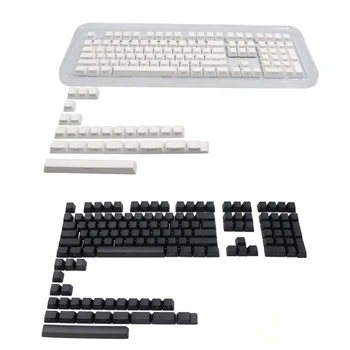Странични прозрачни капачки за 133 клавиши, механична клавиатура, страничен капак за ключове с надпис