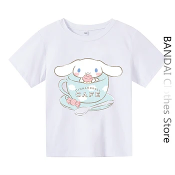 Тениска с Аниме Cinnamoroll За момчета и момичета, Бебешки Дрехи, Блузи с Анимационни герои, Sanrio Тениска с Шарките на 