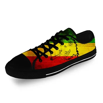 Флаг Етиопия, Лъвът на Юда, Реге Rasta, ежедневни парусиновая обувки с 3D принтом, мъжки и женски леки, дишащи маратонки