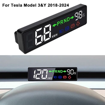 Черно ABS Авто Централен Дисплей За Tesla Model 3/Y, показва скоростта на автомобила в реално време, HUD, Централен Дисплей, табло за измерване на скоростта