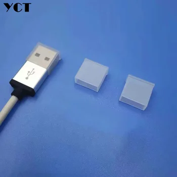 1000шт USB A мъжка прахоустойчив калъф за кабел за предаване на данни, универсален защитен калъф, прахоустойчив капачка, прозрачен полиетилен, безплатна доставка