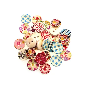 15 мм Дървени копчета с 2 дупки, цветни аксесоари за бродерия, копчета за diy, реколтата, на копчета, на шевни принадлежности, копчета за дрехи