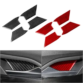4 бр. Черна/Червена рамка, която дръжката е от въглеродни Влакна, наслагване на капака на купата за VW Golf 8 MK8 2021 2022 2023 Аксесоари за интериора на колата