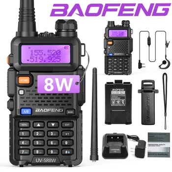 Baofeng UV-5R 8 W True Висока Мощност 8 W мощна Преносима радиостанция С Дълъг Разговор, Двухдиапазонное Двустранно CB Радио, Портативна UV5R, Ловно