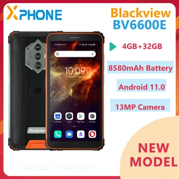 Blackview BV6600E Здрав Телефон 4 GB 32 GB Водоустойчив Идентификатор на пръстови отпечатъци 8580 mah Батерия 5,7 инча Android 11,0 Восьмиядерный OTG Netwot 4G