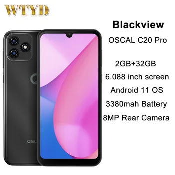 Blackview OSCAL С20 Pro мобилен телефон 2 GB 32 GB 3380 ма 6,088 инча Android 11 SC9863A Восьмиядерный 4G смартфон С Поддръжка на Две SIM-карти
