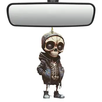 Bobble автомобил, висящ скелет, Акрилна Статуя на Скелета, Огледало за обратно виждане, Аксесоари, Скелет, сувенири, за парти на Хелоуин