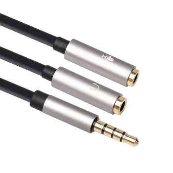 CTIA 3.5 мм От 1 до 2 микрофони аудио кабел Адаптер Разпределителните Линия Антиокислительный Златна Запушалка Може да намали загубата на качество на звука