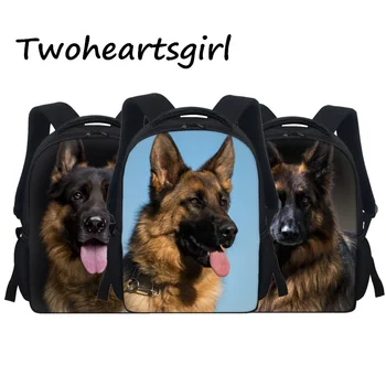Twoheartsgirl Дизайн немски овчарки, ученически чанти за деца, раница за момичета и момчета 