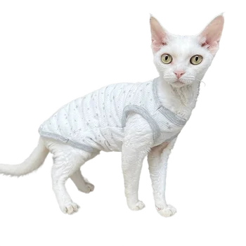 Бесшерстный котка Сфинкс Памучен плат на окото, защищающая от мосв, Дрехи за сиамски котки, еластична, домашно облекло, костюм на котка Сфинкс за Девин-рекса