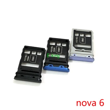За Huawei Nova 6 7 SE Слот за sim-карти, титуляр на тавата, гнездо за четец на sim карта, дубликат част
