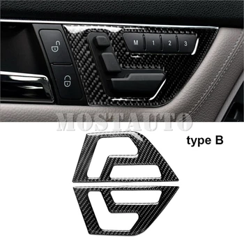 За Mercedes-Benz C Class W204 покритие на вътрешната част на автомобилни седалки от въглеродни влакна 2007-2013 2 бр. (2 цвята) Стил B