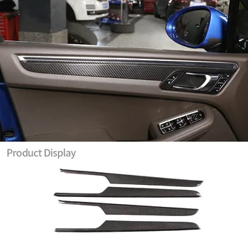За Porsche Macan 2014-2023 Вътрешна врата копчето от настоящето въглеродни влакна, тампон на накладку врати, декоративни аксесоари за автомобили