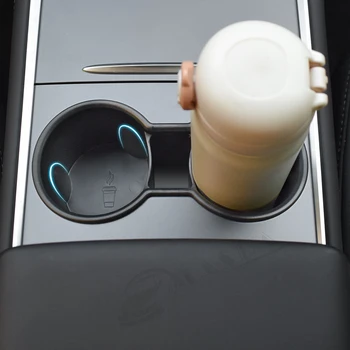 За Tesla, модел 3 Модел Y Конзола държач за бутилки с питейна вода с двоен отвор Универсален автомобилен държач за чаши вода Аксесоари
