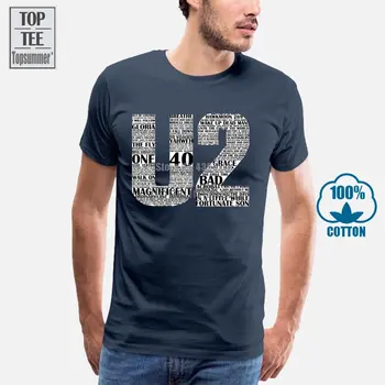 Името на ирландската рок група U2, мъжка черна тениска с логото на от S до 3Xl, новост