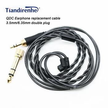 Кабел обновяване QDC Dmagic solo V3 тигър 3,5 мм/6,35 мм с двоен конектор за KZ/TRN/QDC/ZSN/UE/CCA ZS10 PRO, разменени кабел за слушалки
