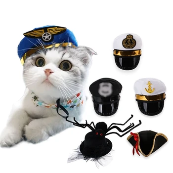 Костюми за домашни любимци, cosplay, подпори за фотосесия, шапка котка, Костюм на куче, полицай, пиратски шапки капитан, шапка за парти, подпори за домашни любимци, куче