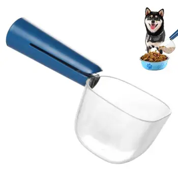 Лъжичка за храни за домашни любимци, прозрачна мерителна чашка за кученца, контрол на порции 1 чаша, обслужващи лъжици За домашни кучета И котки