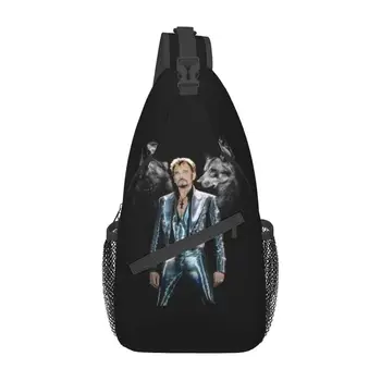 Модерен Джони Холидей с раница през рамо, мъжки нагрудная чанта на френската рок певица за туризъм