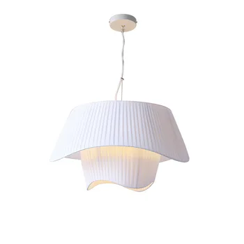 Модерно осветление, окачен лампа в скандинавски стил, текстилен окачен лампа за дневна