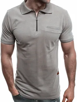Мъжки ризи с къси ръкави, обикновена риза поло с отложным яка, джоб с цип, пролет-лято, къс ръкав, новост 2023, ежедневни мъжки тениски, S-3XL