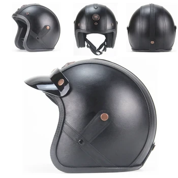 Нов класически универсален мотоциклет шлем в стил ретро със защита от студ, с открито лице, прическа за каране на скутер с мъжки мотоциклетным каска