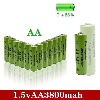 Нова акумулаторна батерия тип АА от 1,5 3800 алкални батерии за електронни играчки с дистанционно управление, led бръснач, радио