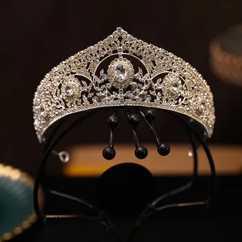 Нова Булка Циркон короната Корейски планински кристал, прическа и Аксесоари за булчински рокли, Сватбени аксесоари за коса вечерни украса за коса
