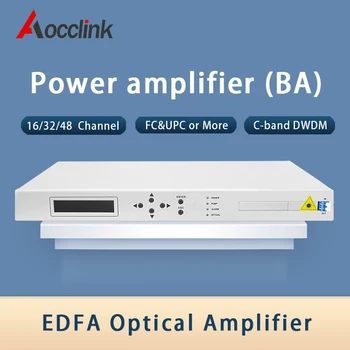 Оптичен усилвател на мощност EDFA C-band DWDM системи; Коефициент на усилване на CH16/CH32/CH48 30 dbm; Мощност dc + ac