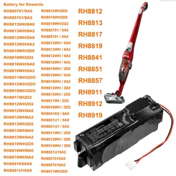  Прахосмукачка акумулаторна батерия с капацитет 2600 mah за Rowenta RH8812, RH8813, RH8817, RH8819, RH8841, RH8851, RH8857, RH8911, RH8912, RH8919