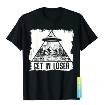 Тениска Get In Губещ, тениска с конспирация за отвличане от извънземни, памучни блузи, дизайнерски реколта тениски в консервативна стил